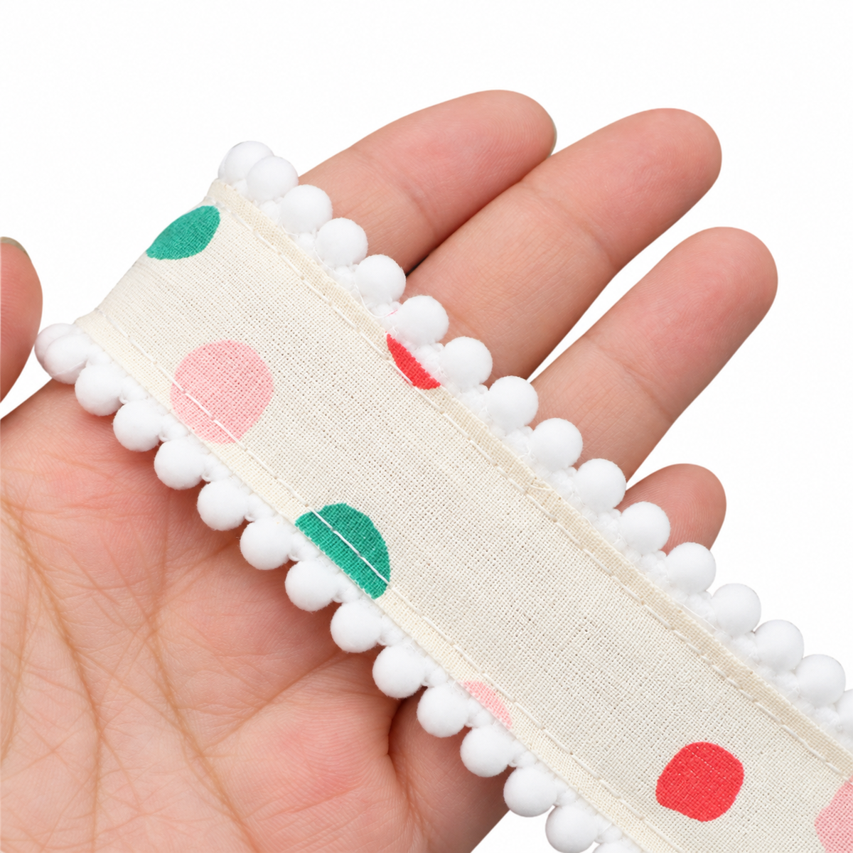 Polka Dots | 1.5" Single Sided | Pom Pom Ribbon | Sold By The Yard | Ready To Ship