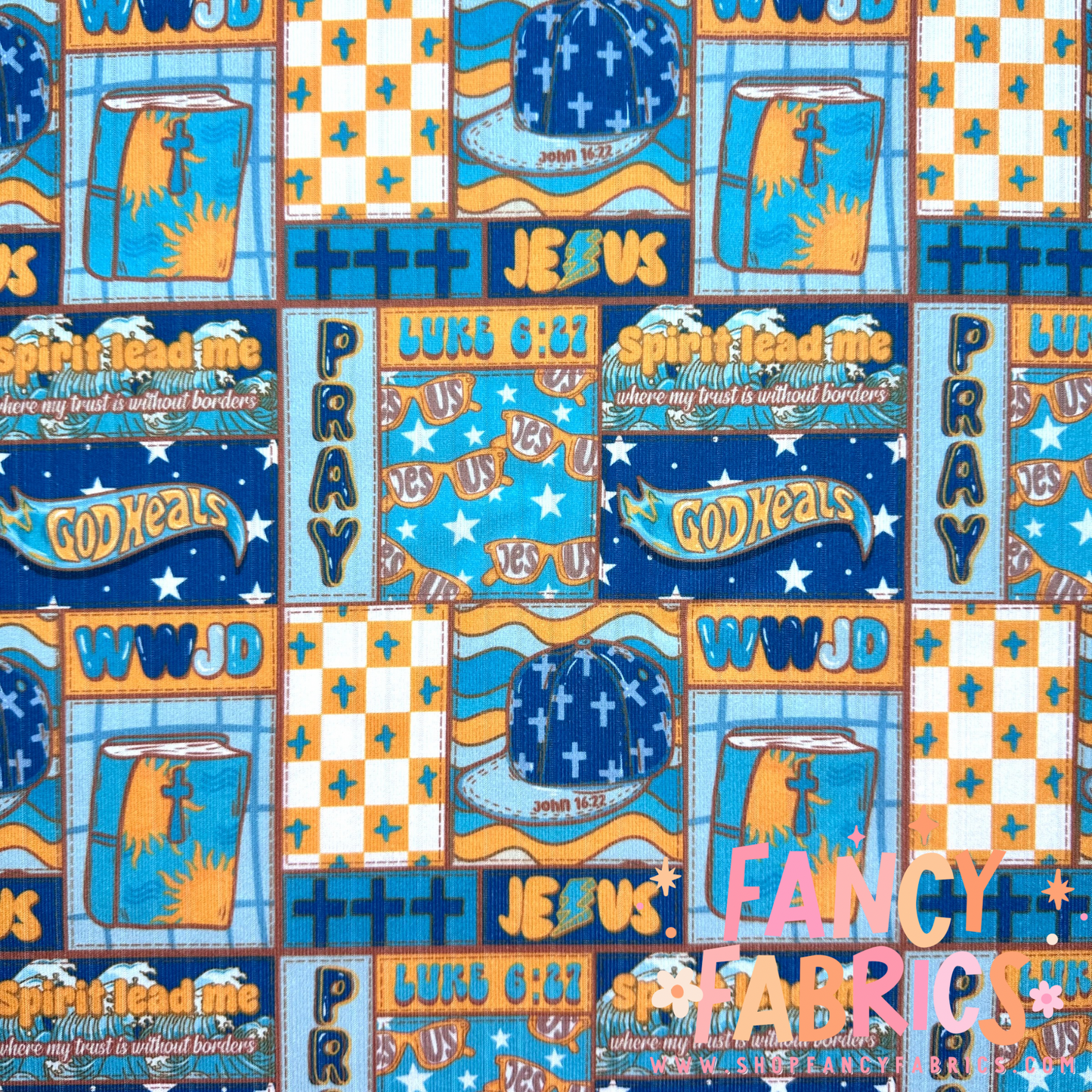 WWJD (Blue) | 6x6 | Brushed Rib | Ready To Ship