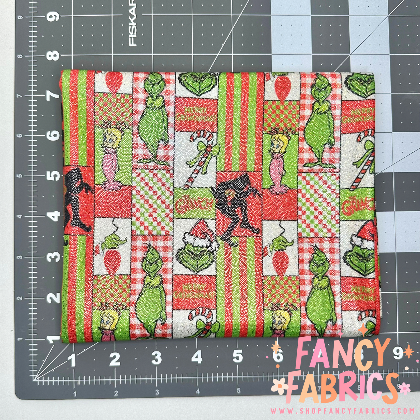 Red Grinchy Patchwork | 4x4 Scaling | Printed Holographic | Ready To Ship
