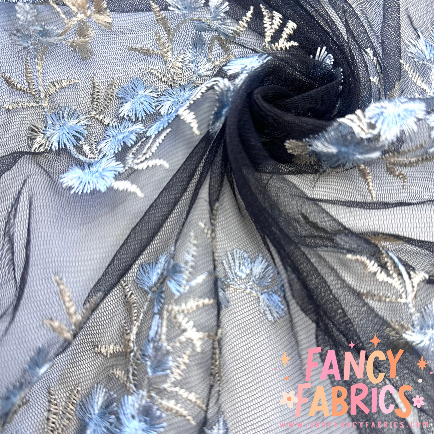 Amelia | Floral Embroidered Mesh | Ready To Ship