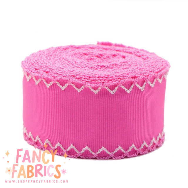 Bright Pink | 1.5" Single Sided | Grosgrain Ribbon | Ready To Ship