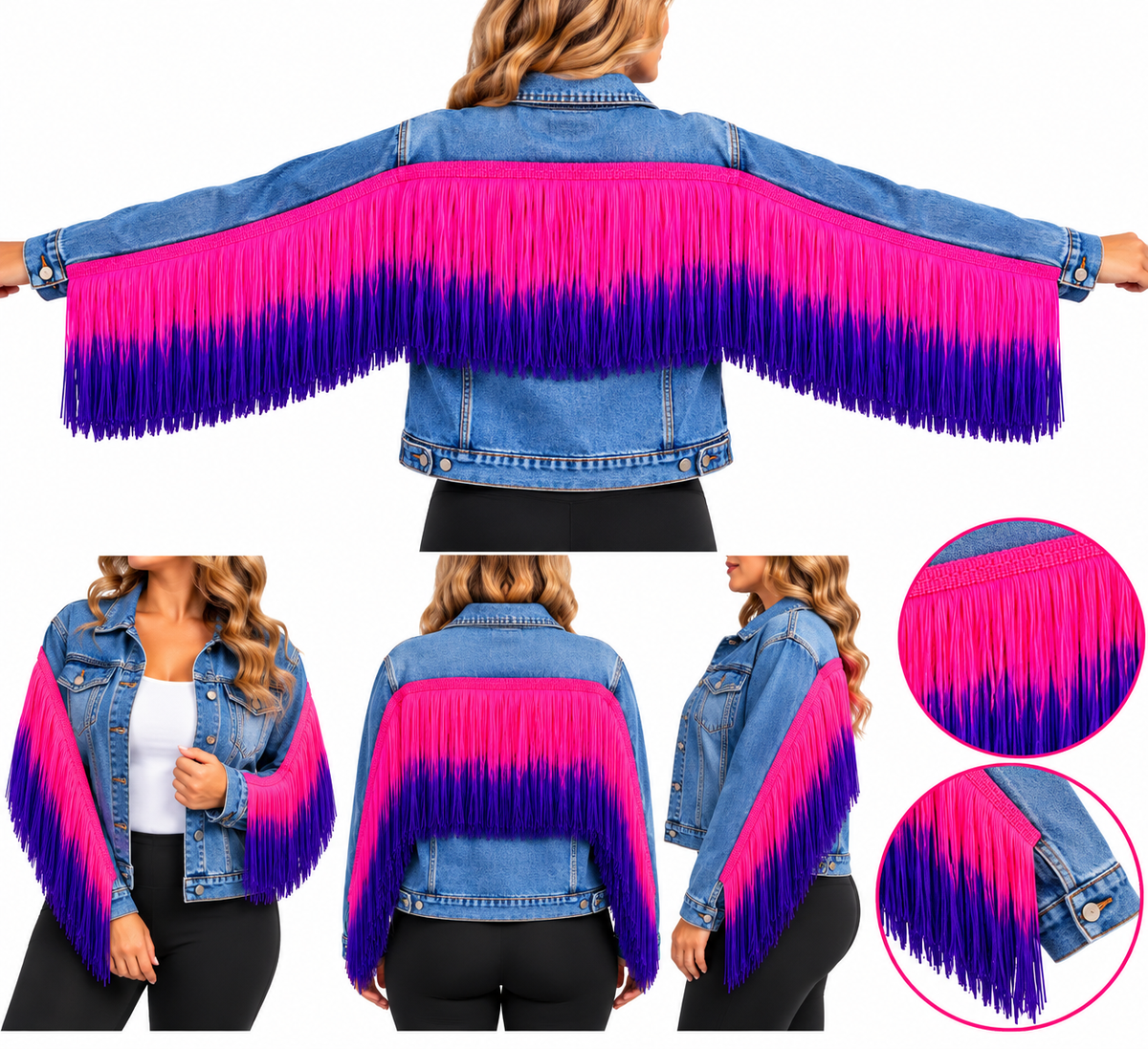 Hot Pink + Purple | Ombré Fringe | By The Yard