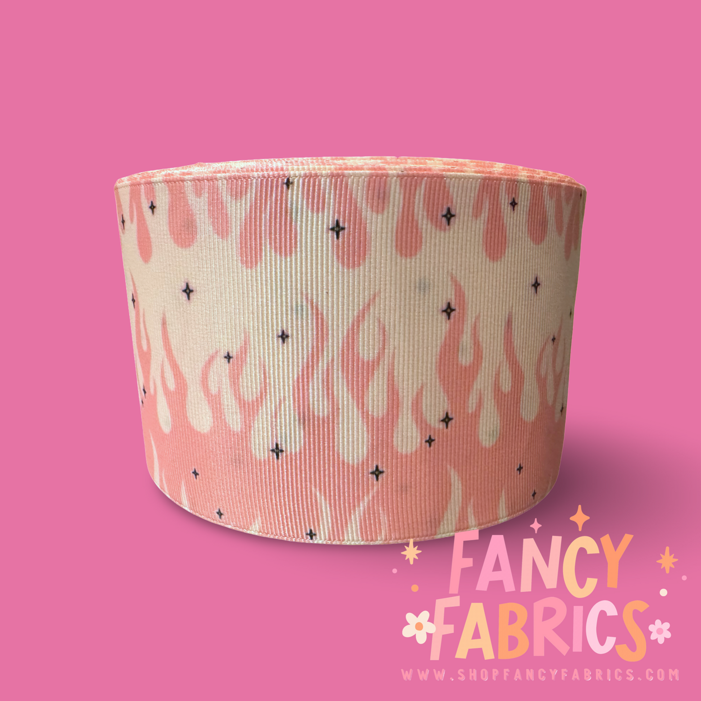 Light Pink Flames | 3" Single Sided | Printed Ribbon | Ready To Ship