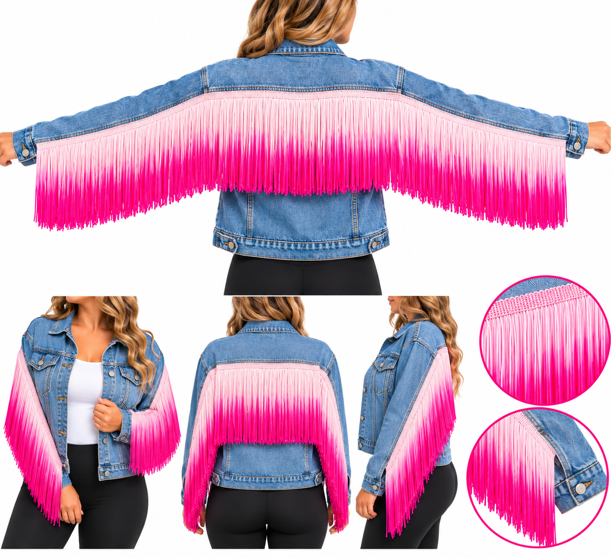 Light Pink + Hot Pink | Ombré Fringe | By The Yard