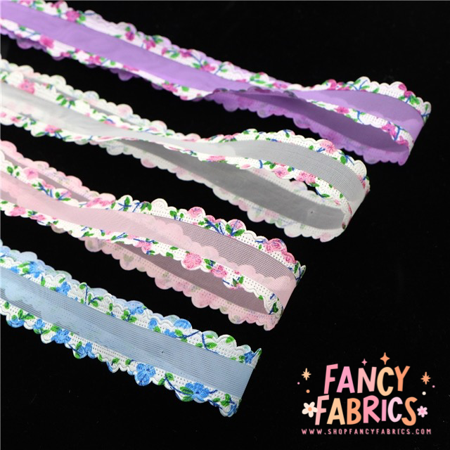 1" Single Sided | Floral Edged Ribbon | Ready To Ship