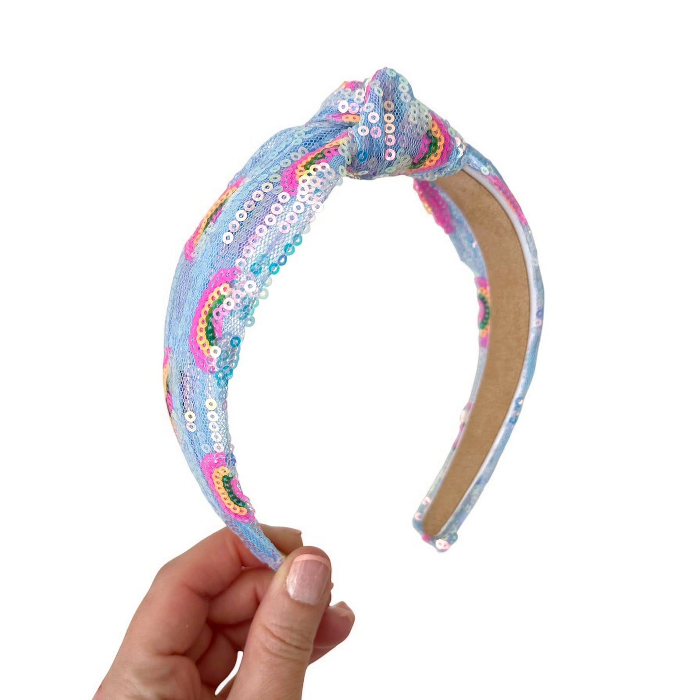 Blue | Rainbow Sequin Mesh | Ready To Ship