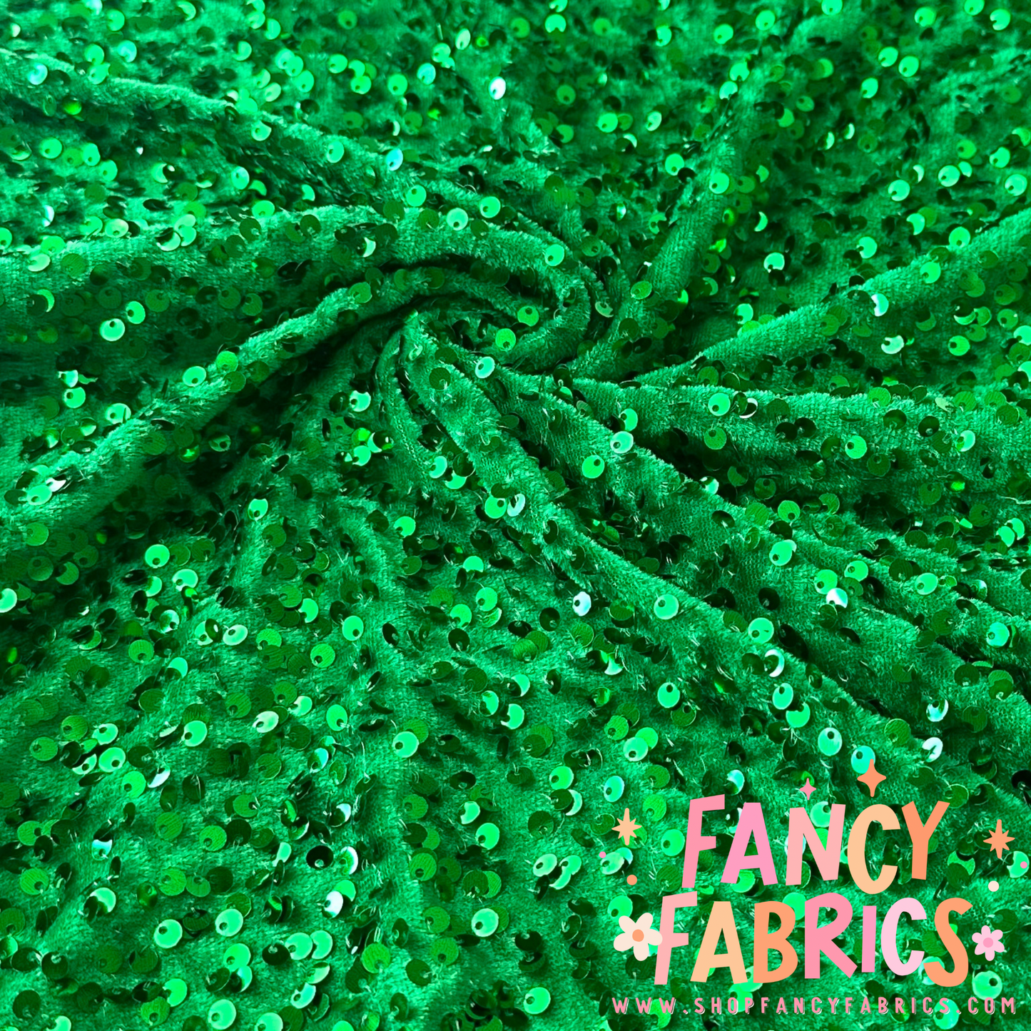 Green | Stretch Sequin Velvet | Ready To Ship