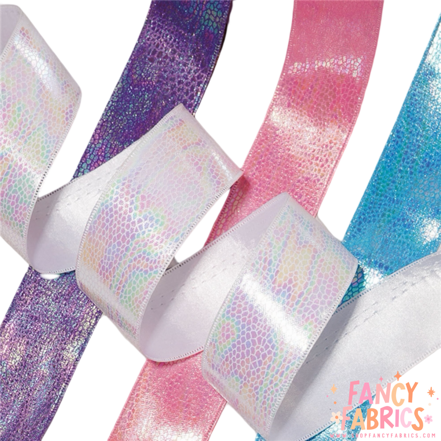 Black Snakeskin | 3" Single Sided | Holographic Ribbon | Ready To Ship