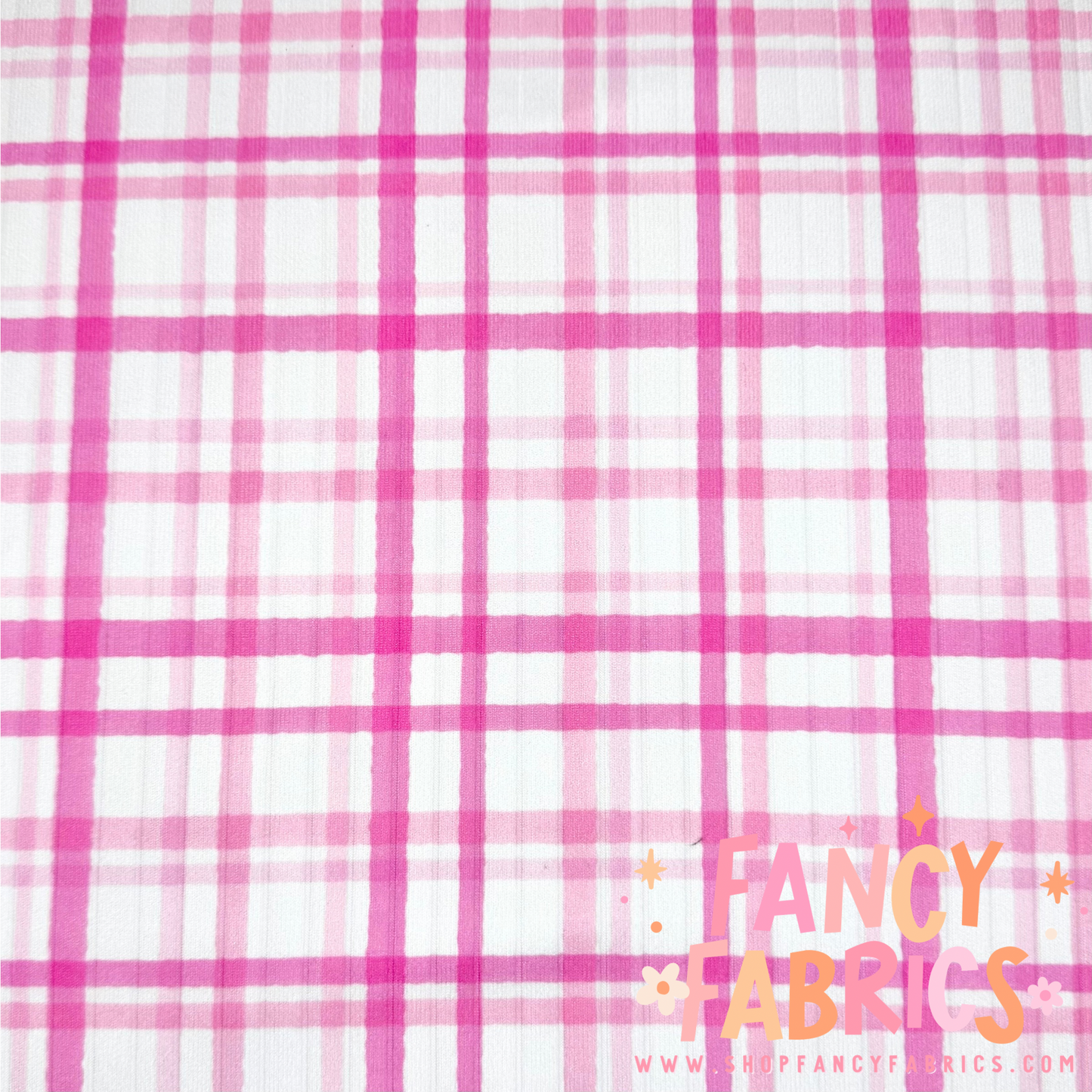 Pink Plaid | 6x6 | Brushed Rib | Ready To Ship