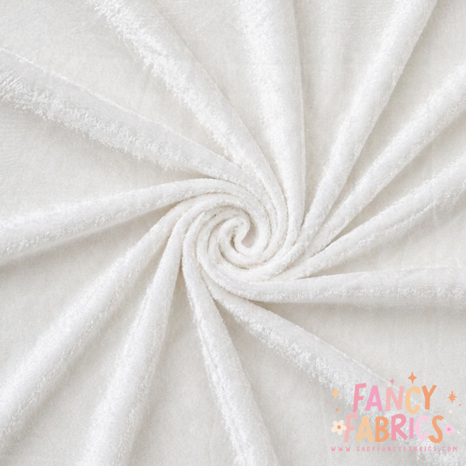 White | Solid Stretch Velvet | Ready To Ship