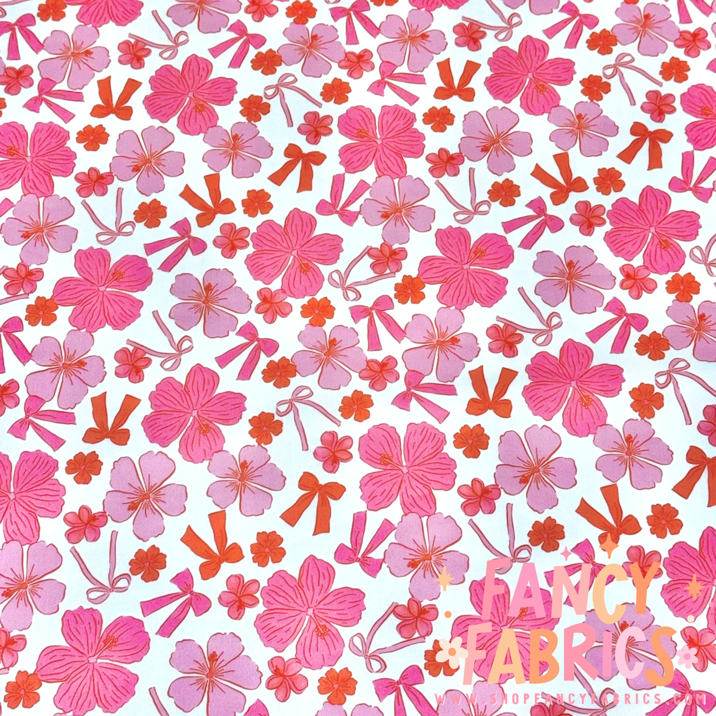 Pink + Orange Floral Bows | Swim | 6x6 Scaling | Ready To Ship