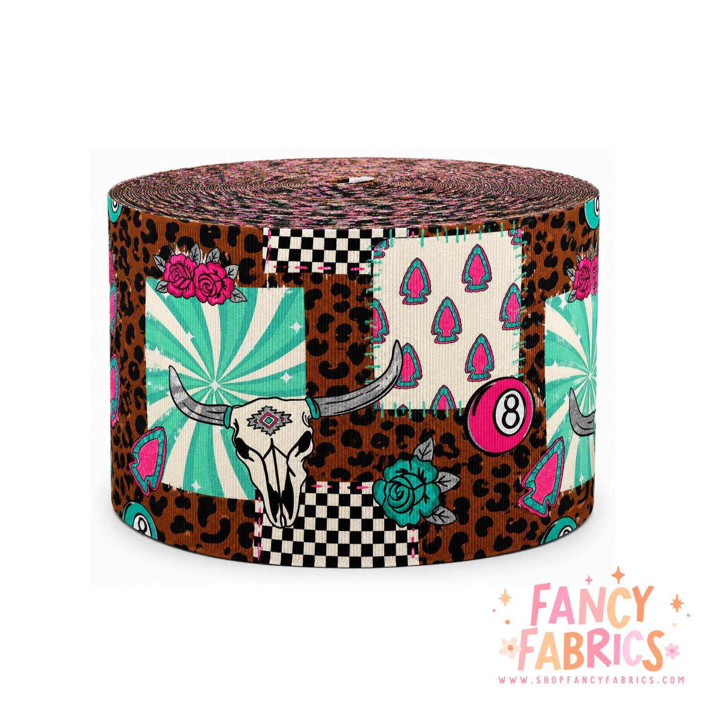 Western Patchwork | 3" Single Sided | Printed Ribbon | Ready To Ship