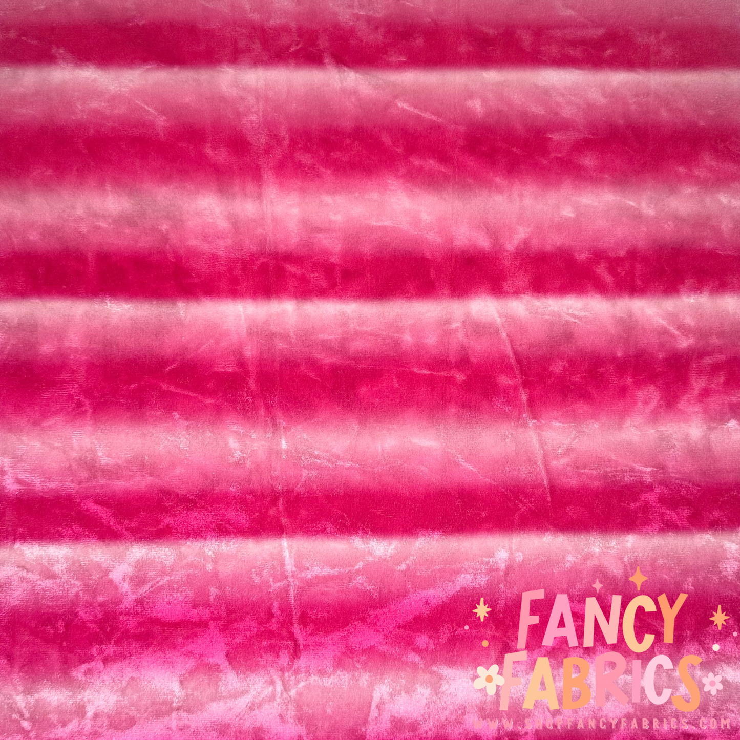Pink Ombré Stripes | Crushed Stretch Velvet | Ready To Ship