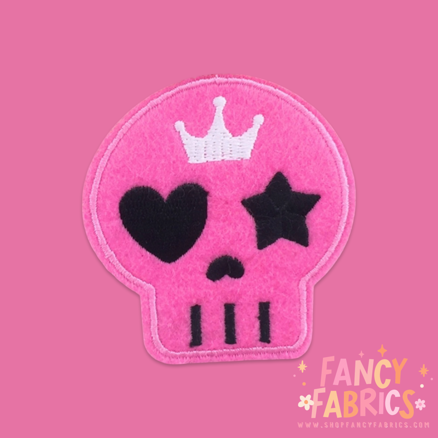 Pink Skull | Iron On Patch