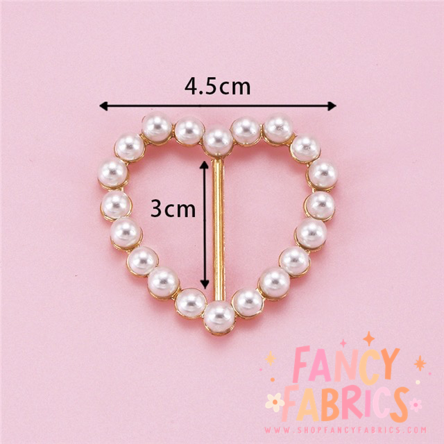 Large Pearl Heart | Bow Buckles | Ready To Ship