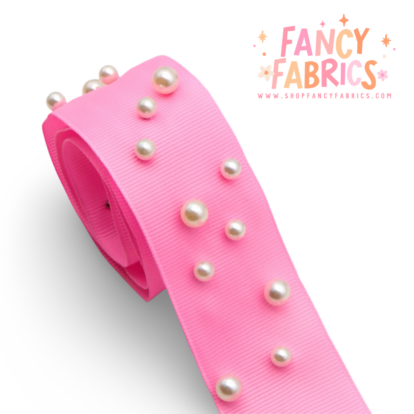 Bright Pink | 1.5" Single Sided | Pearl Grosgrain Ribbon | Ready To Ship