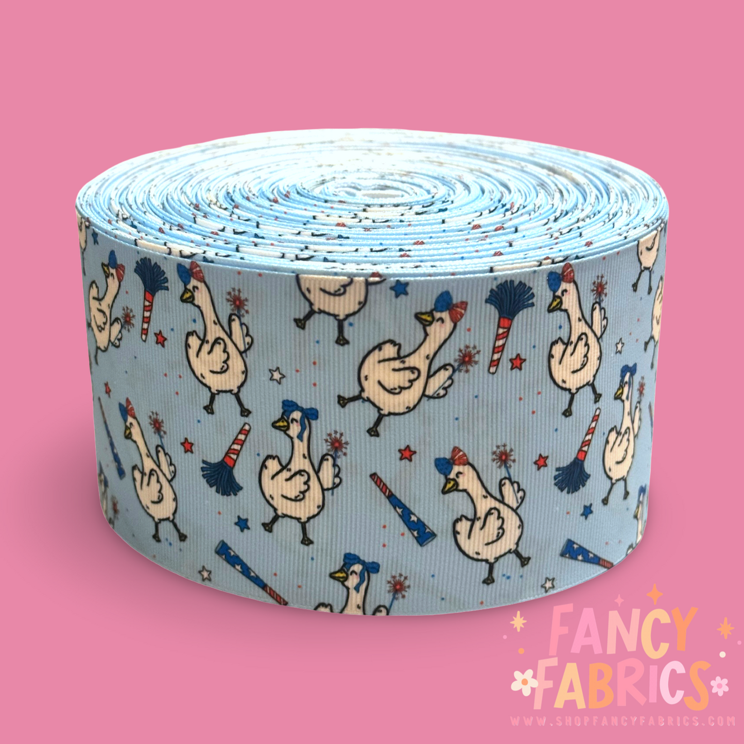 Patriotic Geese | 3" Single Sided | Printed Ribbon | Ready To Ship