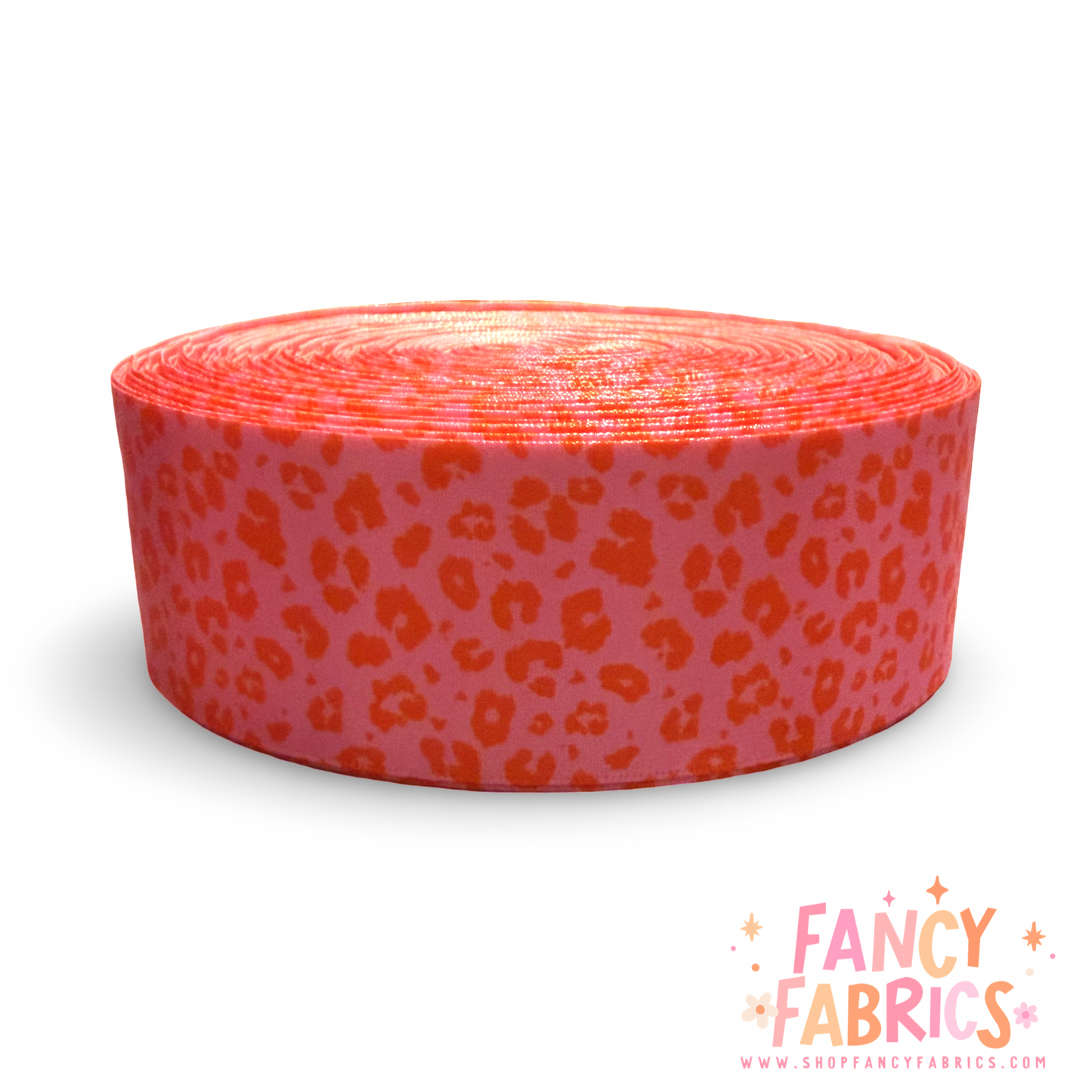 Pink + Orange Leopard | 1.5" Single Sided | Satin Ribbon | Ready To Ship