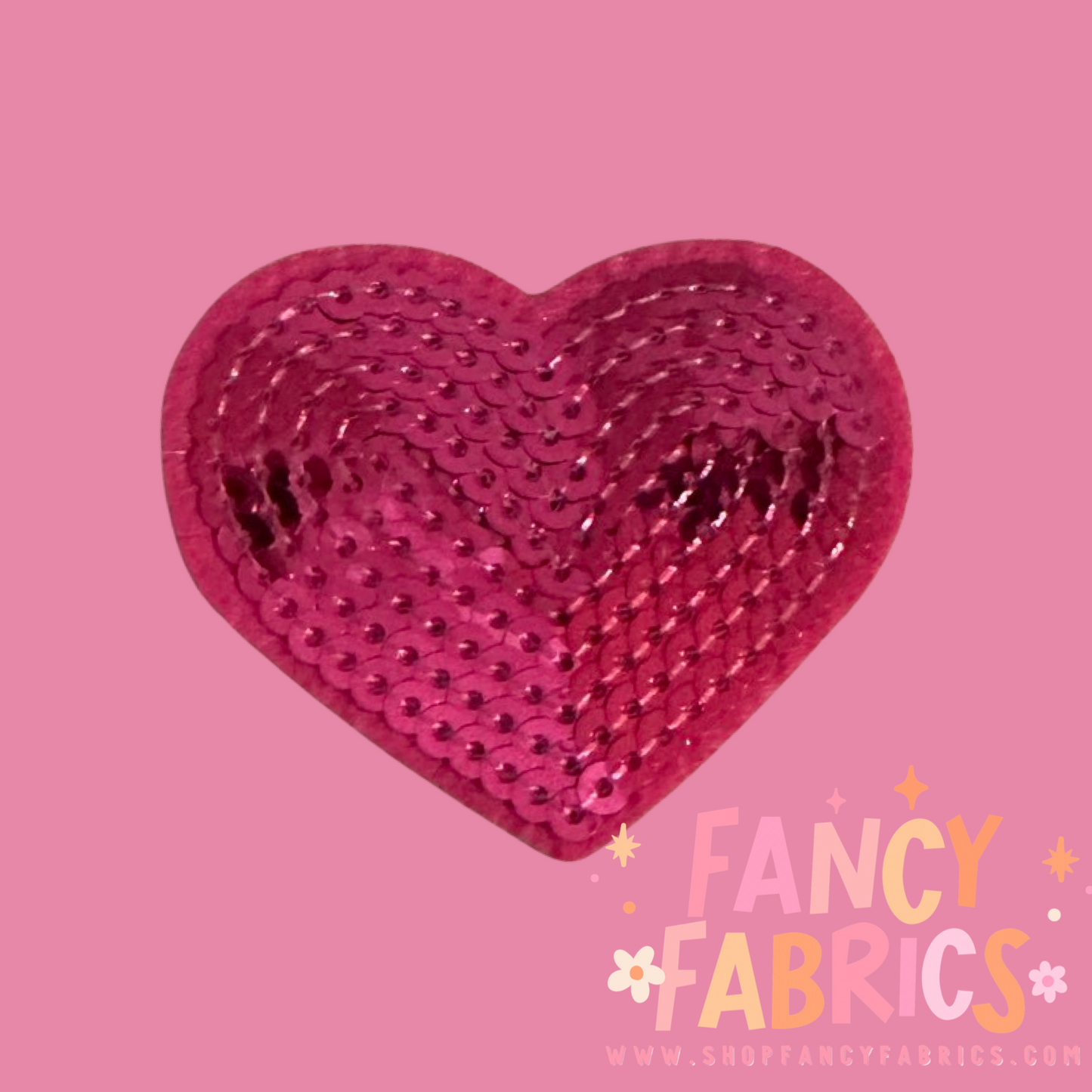 Sequin Heart (Dark Pink) | Iron On Patch