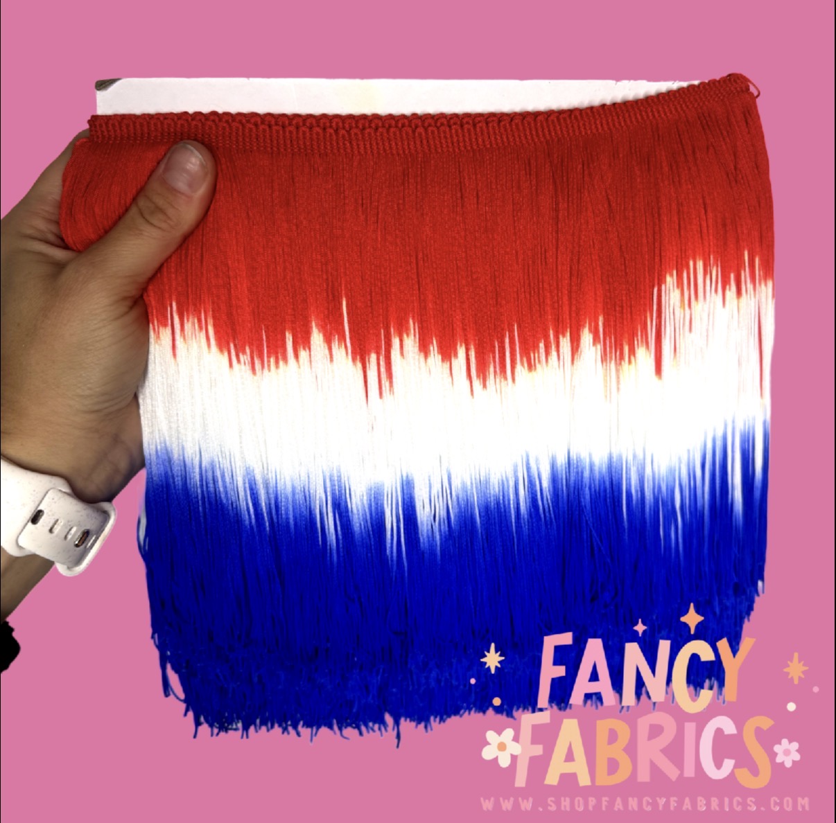 Red, White + Blue | Ombré Fringe | By The Yard