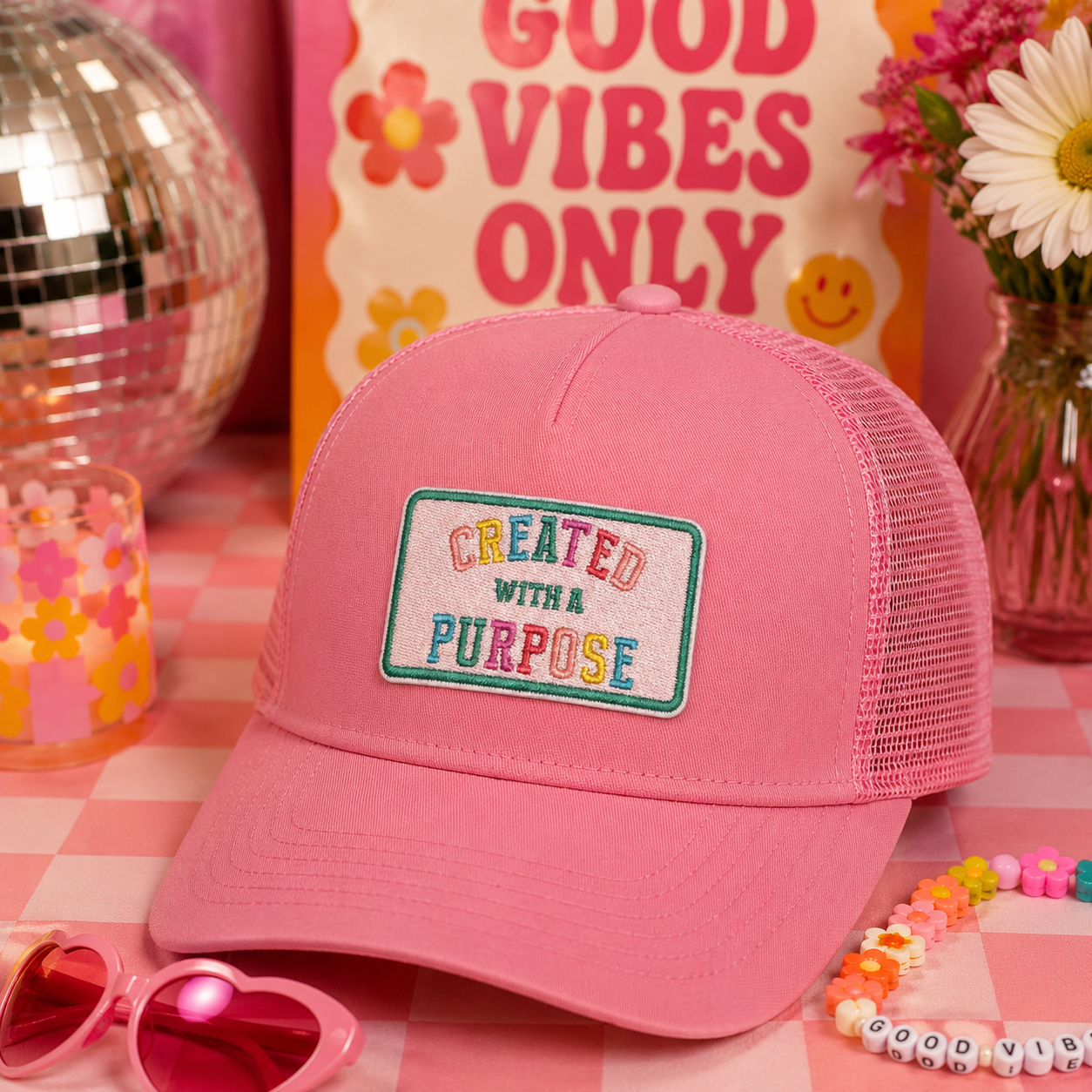 Created With A Purpose (Pink) | Iron On Patch