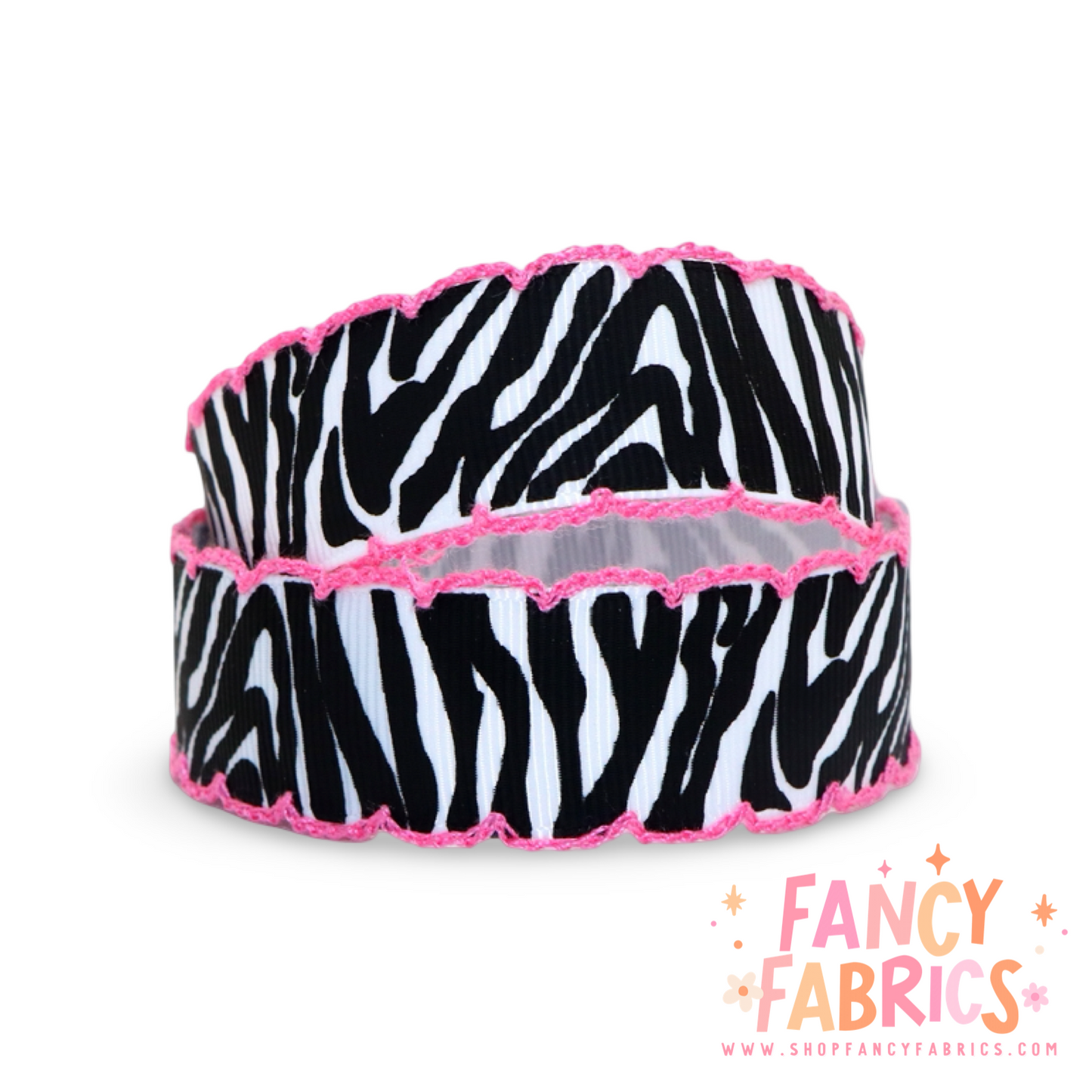 Zebra | 1" Single Sided | Moon Ribbon | Ready To Ship
