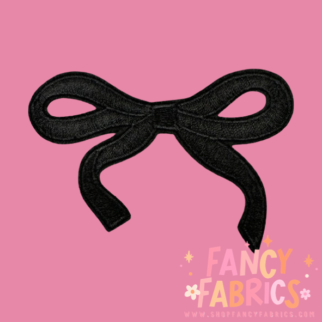 Black Dainty Bow | Iron On Patch