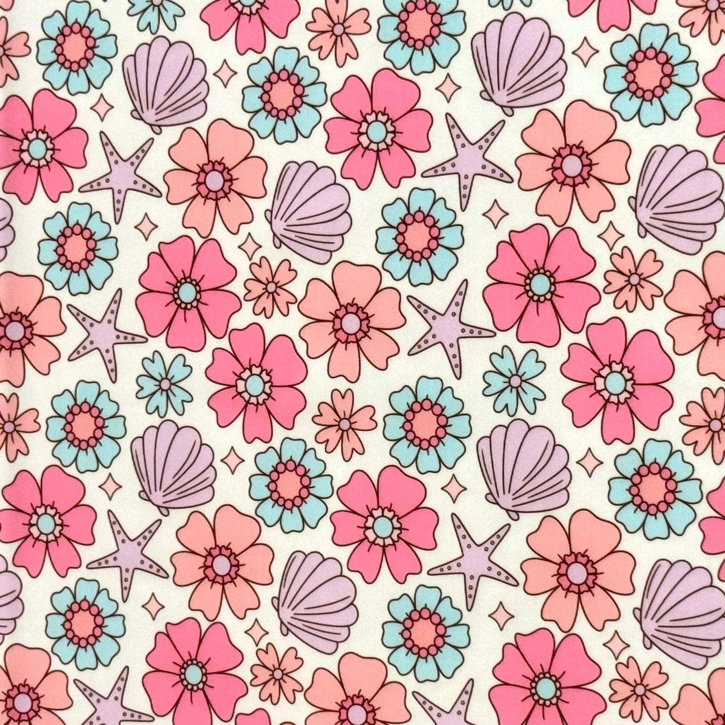 Seashell Floral | Swim | 4x4 Scaling | Ready To Ship