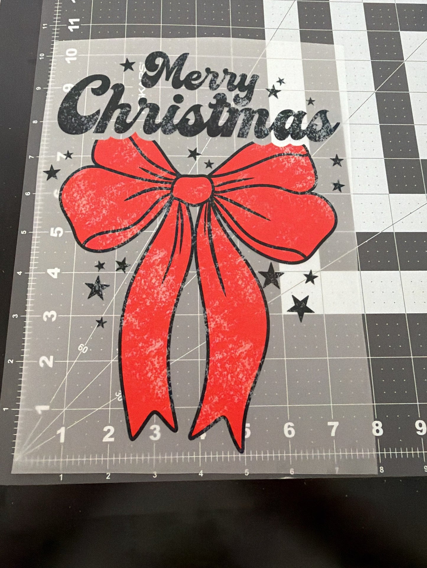 Merry Christmas Bow | Adult Size | DTF Transfer | Ready To Ship