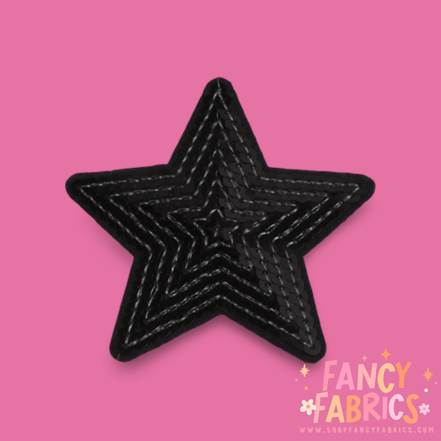 Black Sequin Star | Iron On Patch