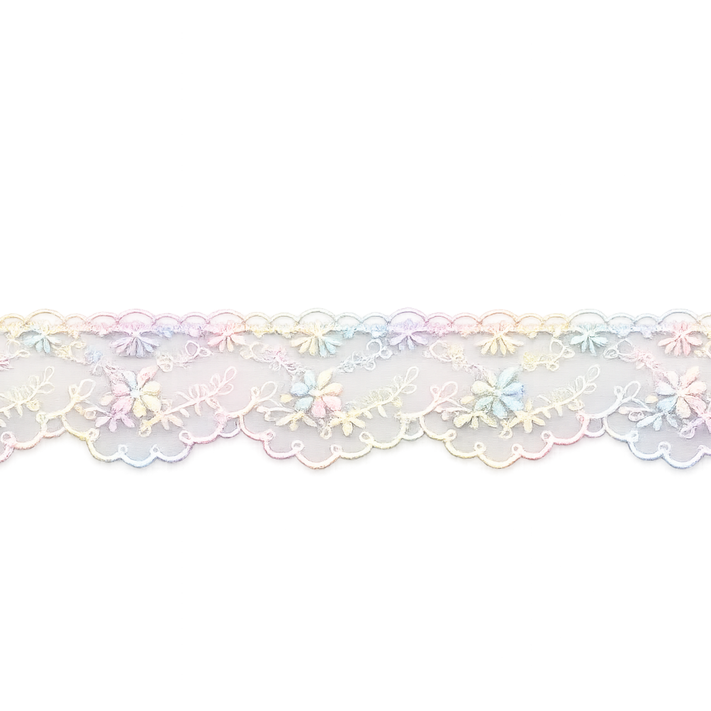 Rainbow Floral | Embroidered Lace Trim | Ready To Ship