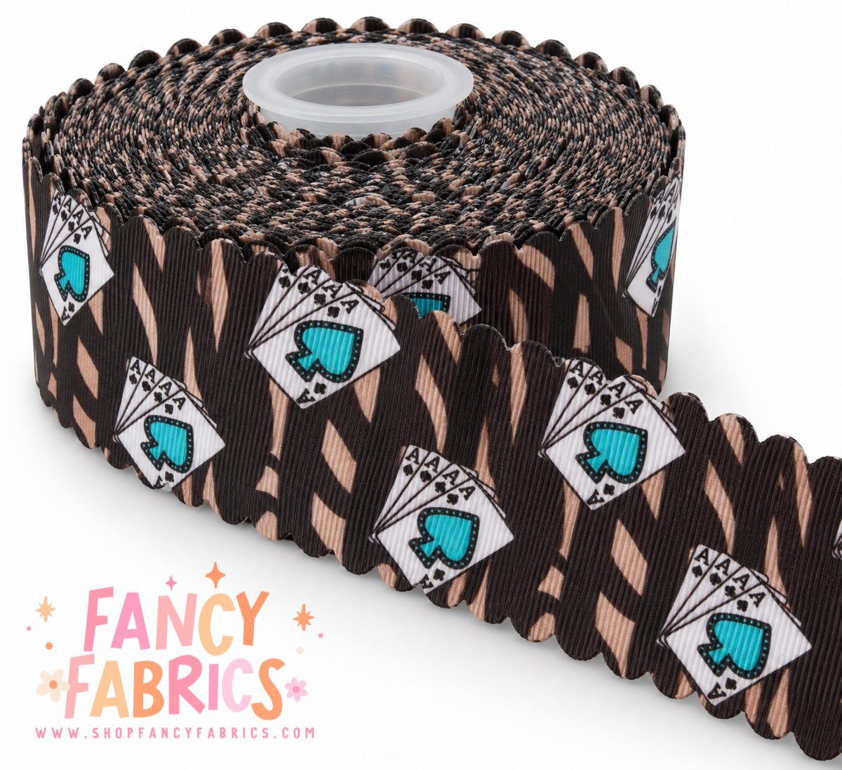 Playing Cards | 2" Single Sided | Scalloped Grosgrain Ribbon | Ready To Ship
