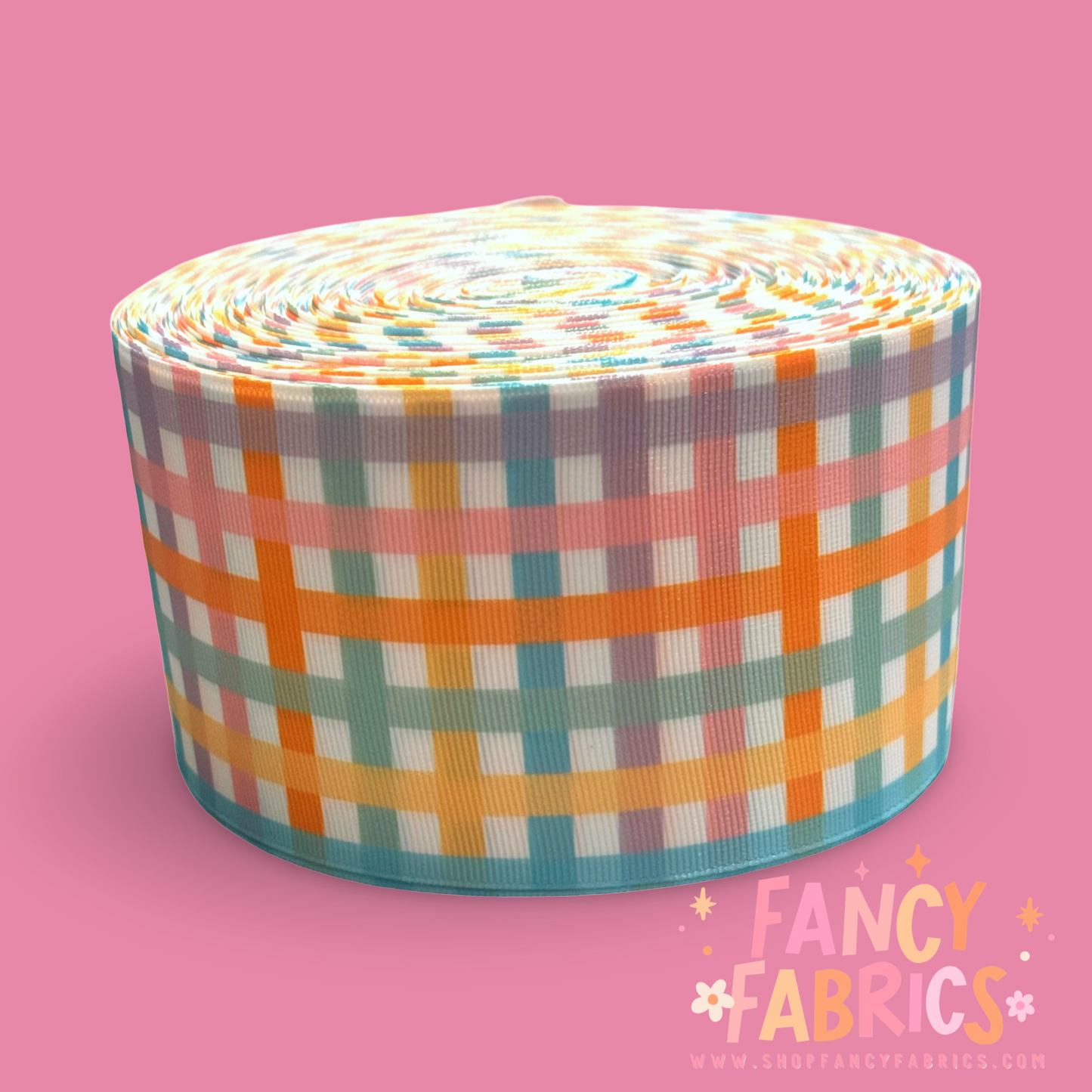 Rainbow Plaid | 3" Single Sided | Printed Ribbon | Ready To Ship