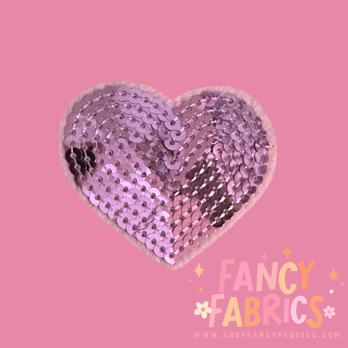 Sequin Heart (Light Pink) | Iron On Patch
