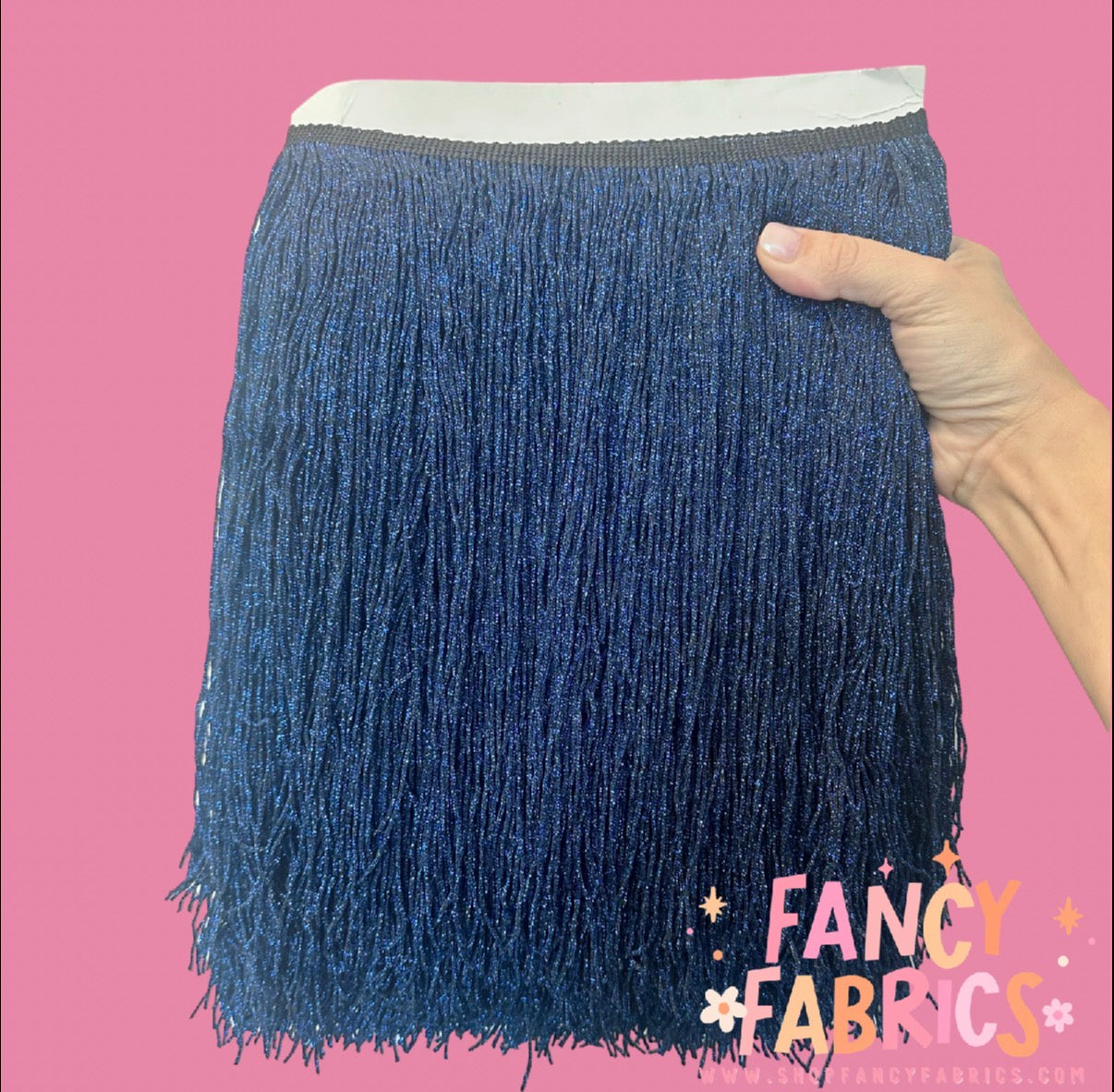 Navy Blue | XL Metallic Fringe | Ready To Ship