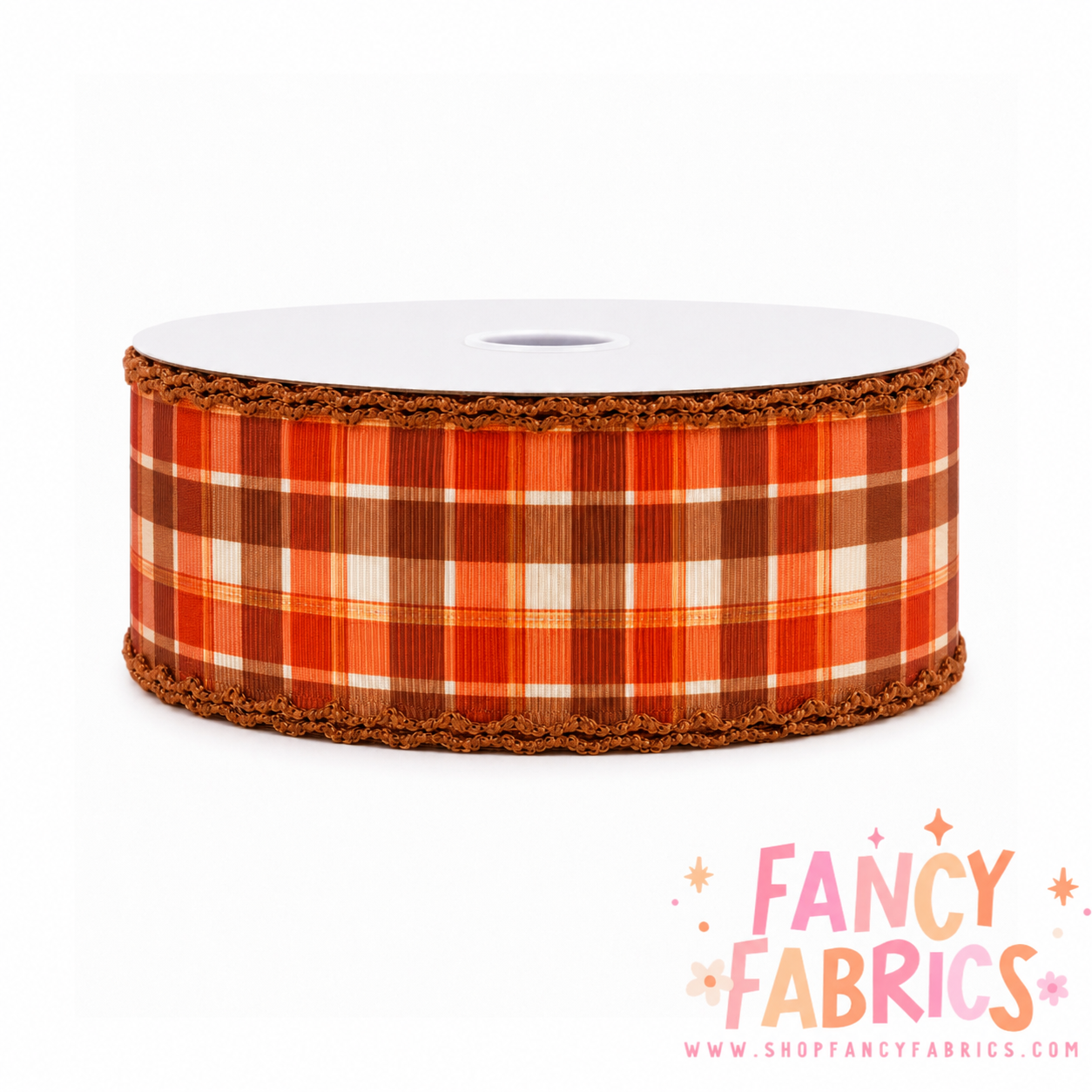Orange Plaid | 2" Single Sided | Moonstitch Printed Ribbon | Ready To Ship