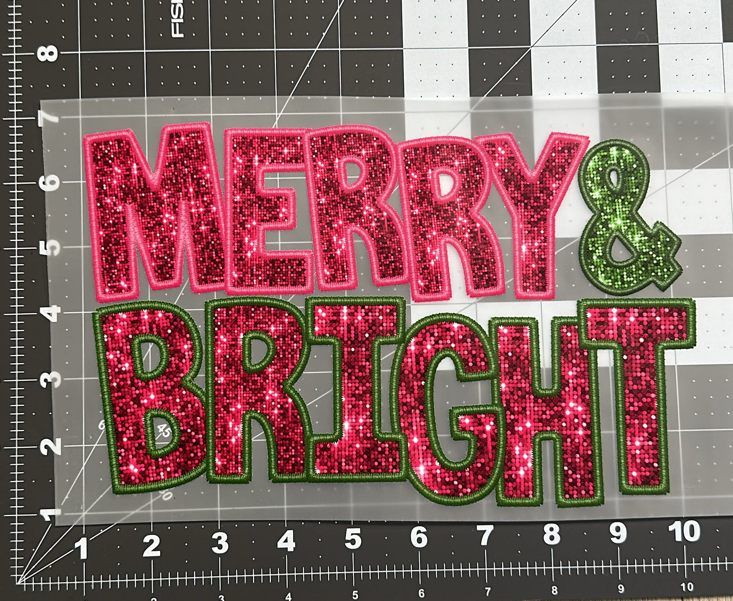 Merry & Bright (Glitter) | Adult Size | DTF Transfer | Ready To Ship