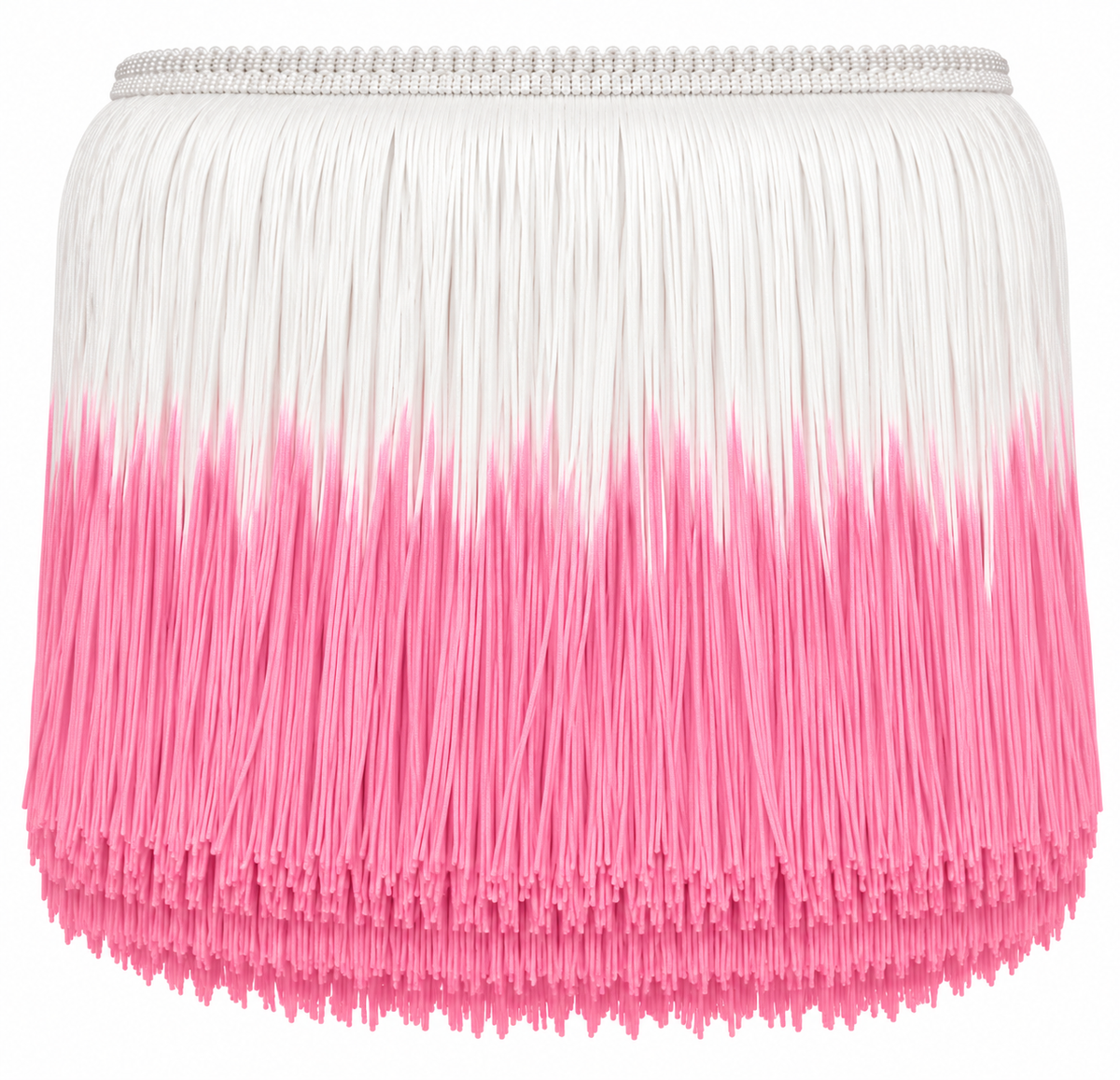 White + Baby Pink | Ombré Fringe | By The Yard