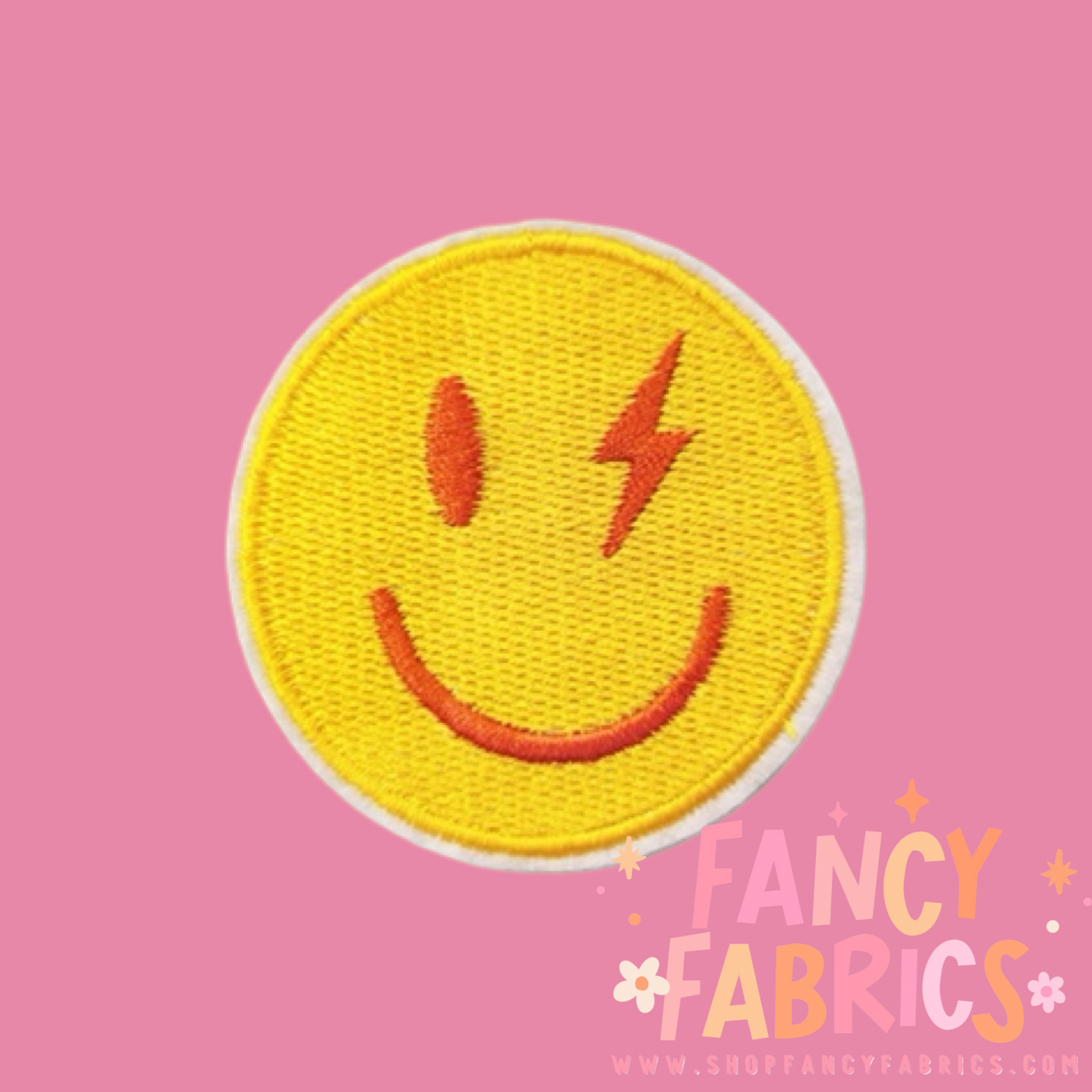 Lightning Smiley | Iron On Patch