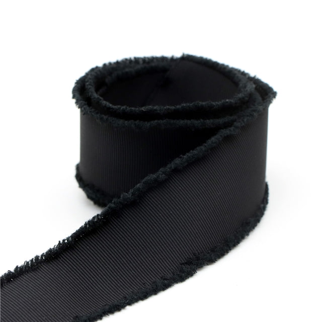 White (Fuzzy Edge) | 1.5" Single Sided | Grosgrain Ribbon | Ready To Ship