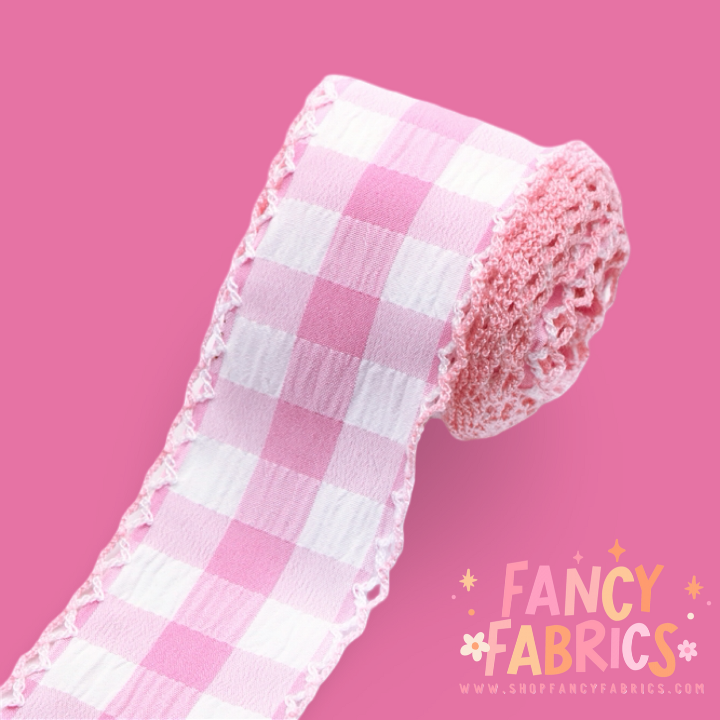 Pink Plaid | 1.5" Double Hook Ribbon | Ready To Ship