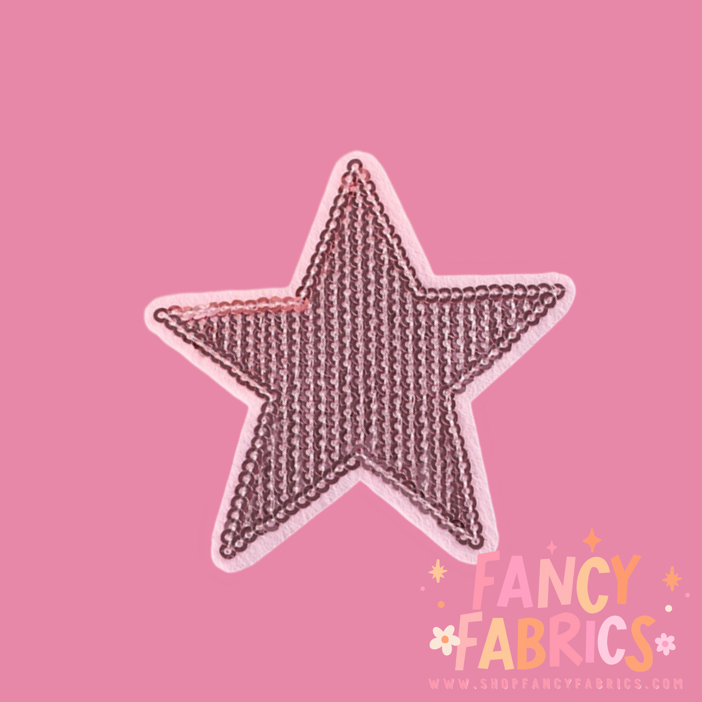 Pink Sequin Star | Iron On Patch
