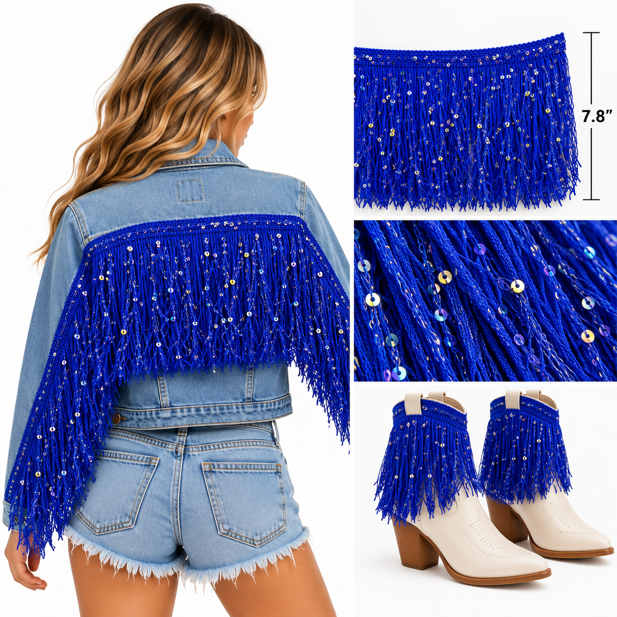 Royal Blue | Sequin Fringe | By The Yard