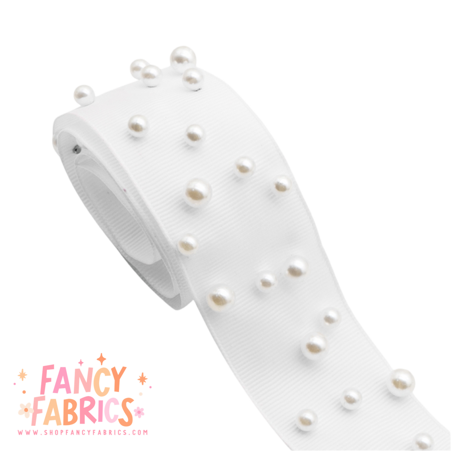 White | 1.5" Single Sided | Pearl Grosgrain Ribbon | Ready To Ship