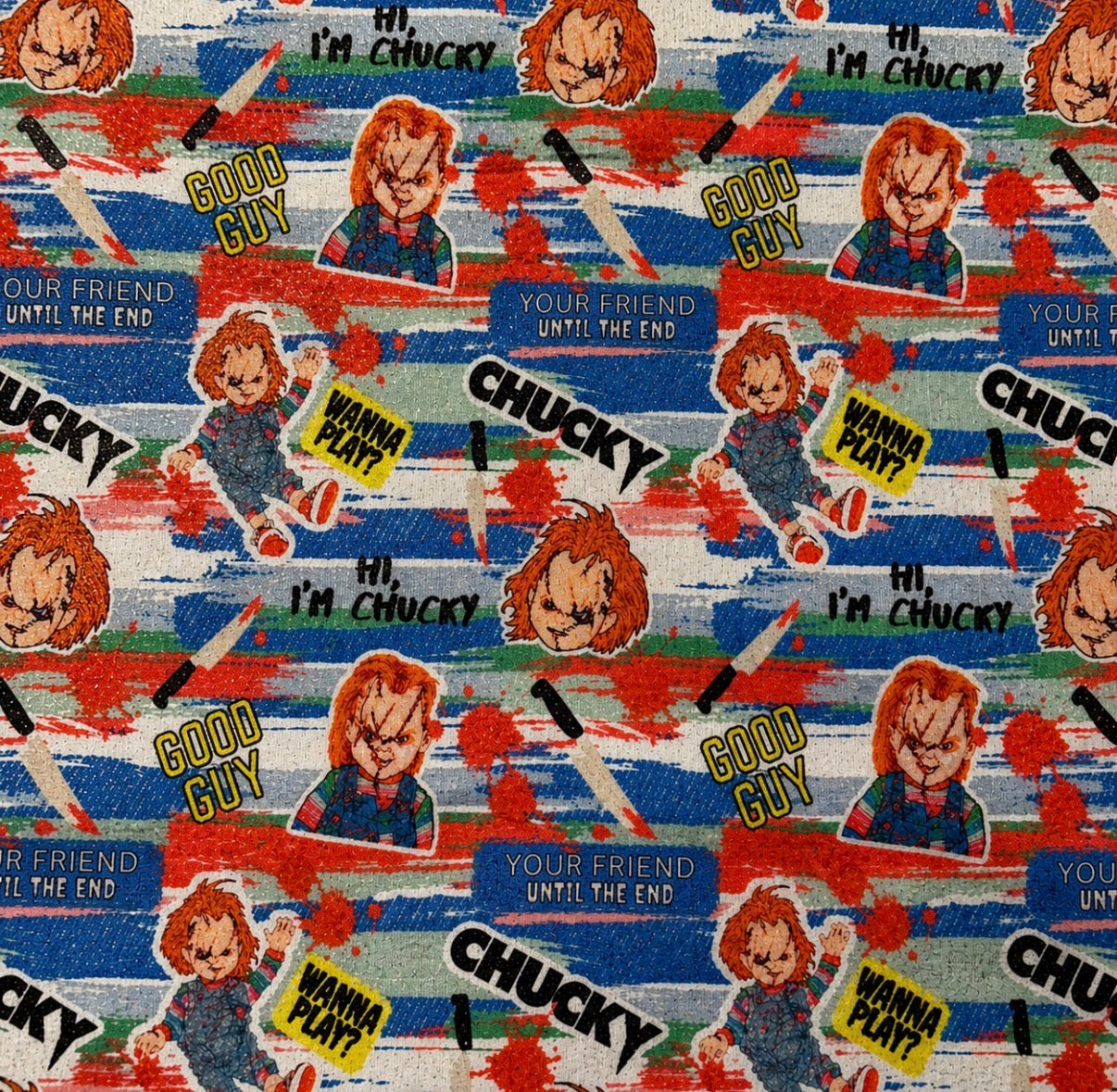 Chucky Brushstrokes | 4x4 Scaling | Printed Holographic | Ready To Ship