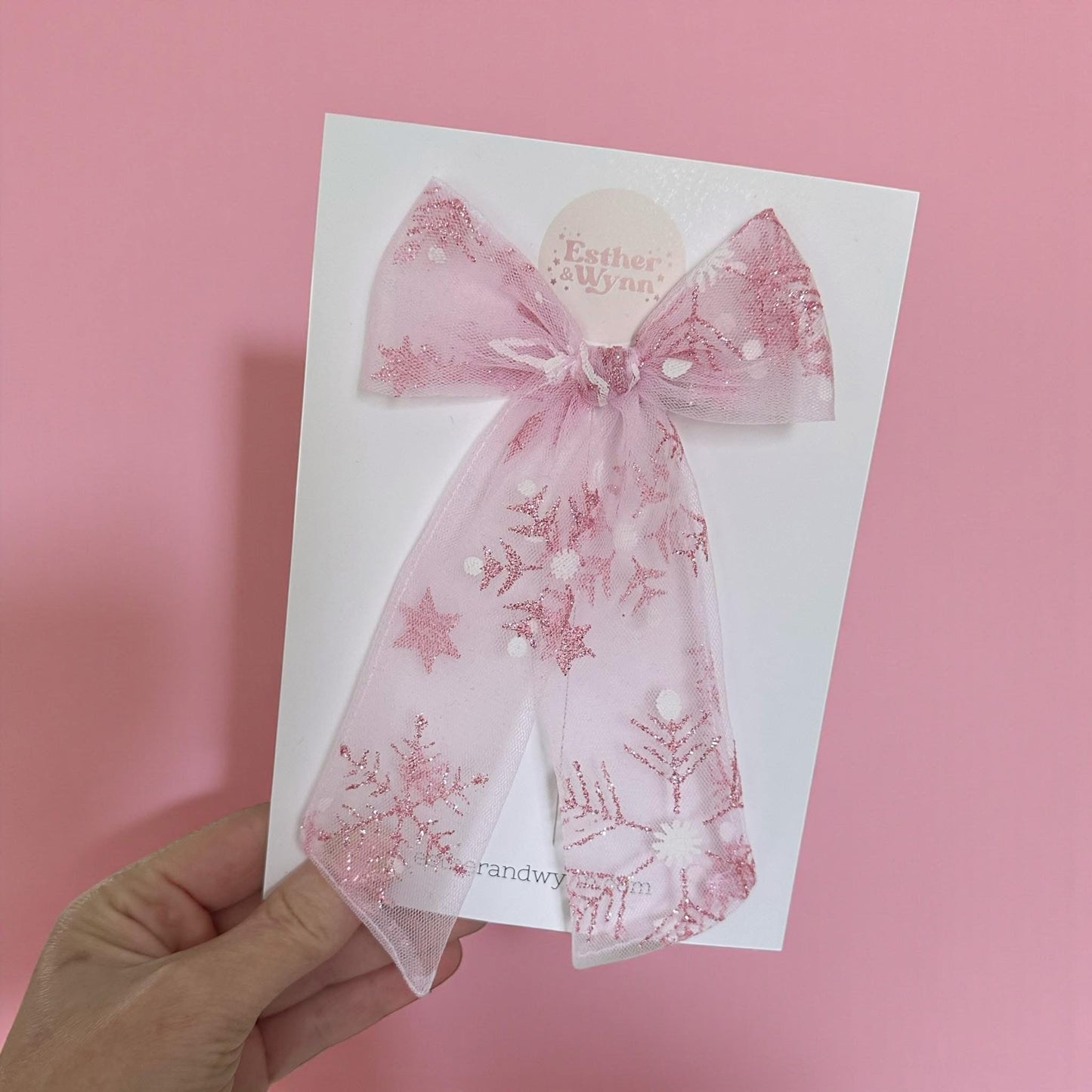 Pink Sparkle Snowflakes | Mesh | Ready To Ship