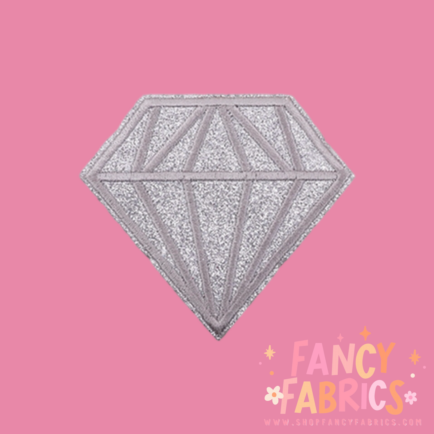 Silver Diamond | Iron On Patch