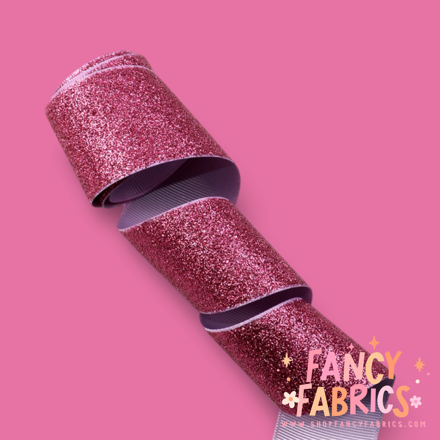 Deep Rose | 1.5" Single Sided | Solid Glitter Ribbon | Ready To Ship