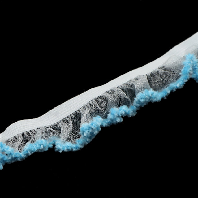 Fuzzy Trim (Blue) | Ruffle Trim