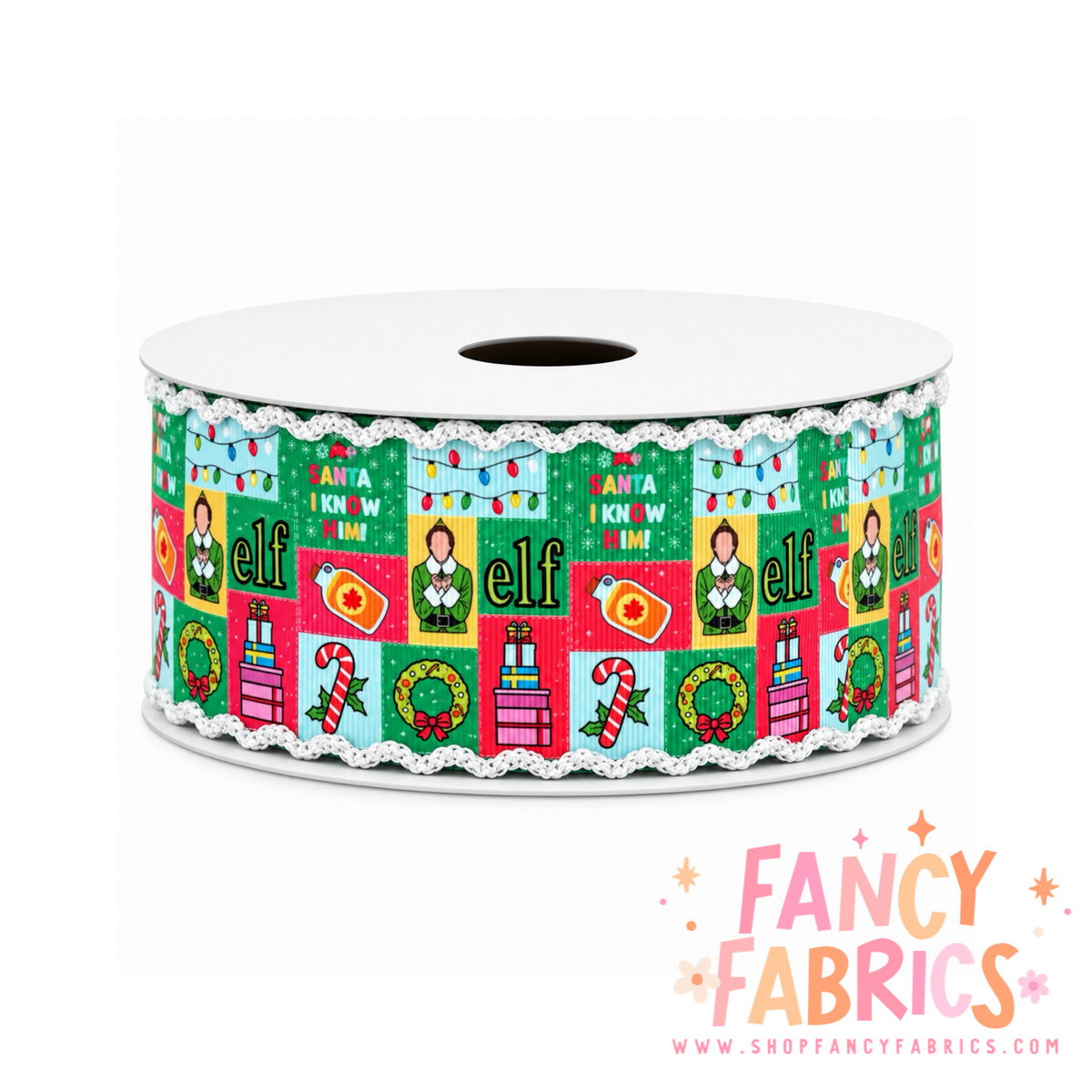 Santa! I Know Him! | 2" Single Sided | Moonstitch Printed Ribbon | Ready To Ship